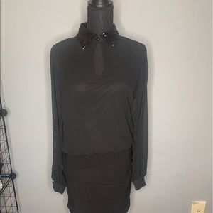 Ladies NWT Black on black sheer mini dress